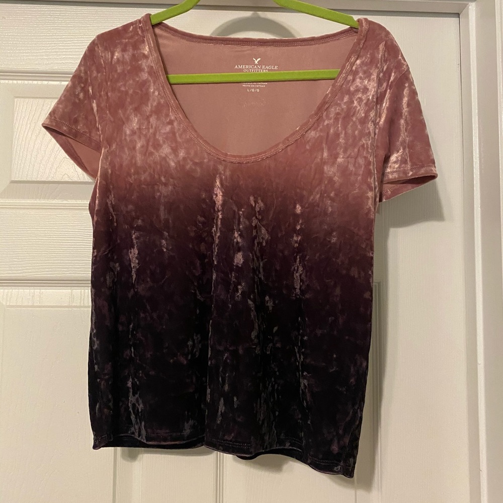 American Eagle - Ombré crushed velvet crop top